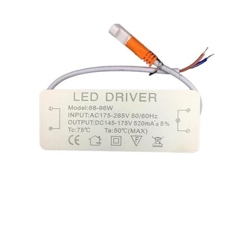 JAQVCTSC Geeignet für LED-Netzteil mit konstantem Strom, Deckenleuchte, Downlight, Spannungsregler für flache Lampen, 12W24W36W48W6 (68, 96 W, NVC, weiblicher Stecker) von JAQVCTSC