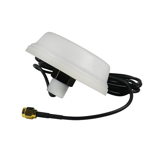 2.4/5 GHz Dualband WLAN Rundstrahlantenne - M2M Antenne, 3/5dBi, RP-SMA Stecker, IP65 Gehäuse, IEEE 802.11 a/b/g/n/ac/ax (Weiß, 150cm Antennenkabel) von JARFT