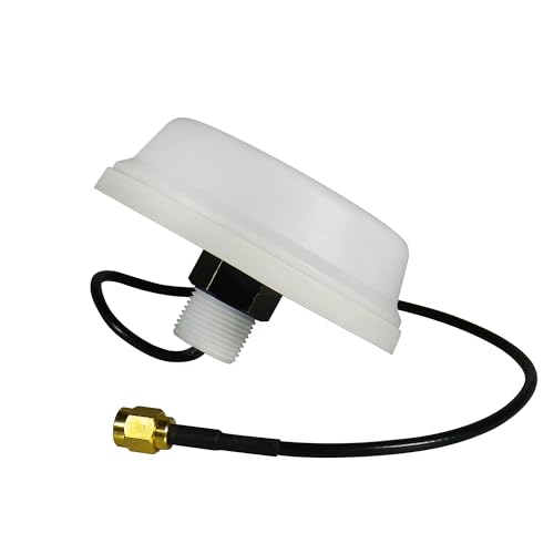 2.4/5 GHz Dualband WLAN Rundstrahlantenne - M2M Antenne, 3/5dBi, RP-SMA Stecker, IP65 Gehäuse, IEEE 802.11 a/b/g/n/ac/ax (Weiß, 30cm Antennenkabel) von JARFT