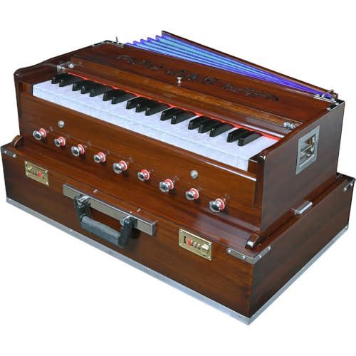 JAS Harmonium Super Deluxe Modell Linkskupplung, 3 ½ Oktave, Messing-Stimmzungen, 4 Stopper, 4 Drohnen und ein Tremolo oder Vibrato, klappbarer Körper JAS Harmonium Super Deluxe Modell Linkskupplung, 3 ½ Oktave, Messing-Stimmzungen, 4 Stopper, 4 Drohnen und ein Tremolo oder Vibrato, klappbarer Körper von JAS