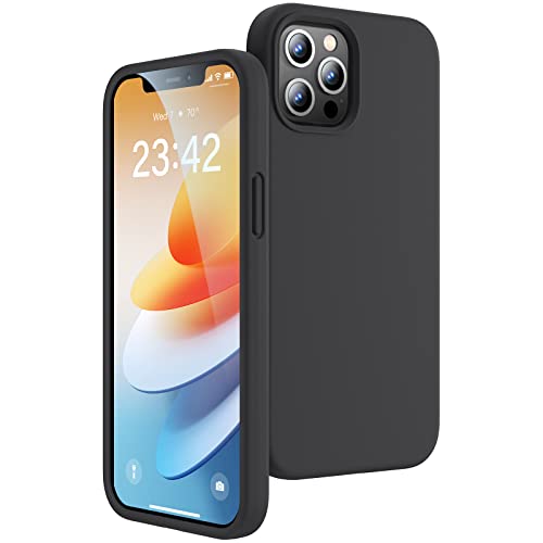 JASBON Handyhülle für iPhone 12 Pro Hülle und iPhone 12 Hülle, Stoßfester Silikon Hülle, 360°-Schutz Kratzfestem Case, Schutzhülle iPhone 12/12Pro 6,1"- Schwarz von JASBON