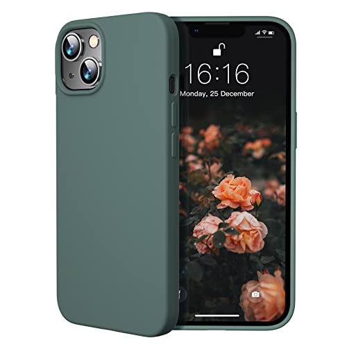 JASBON Handyhülle für iPhone 14, iPhone 13 Hülle, Ultra Dünn Silikon Hülle, Stoßfeste Protection Case, Resistant Slim Handyhülle für iPhone 14/13 6.1 inch(Pine Green) von JASBON