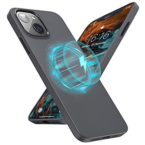 JASBON Matt Magnetisch für iPhone 13 Hülle, [Kompatibel mit MagSafe] Stoßfeste Schutzhülle Ultra Dünne Handyhülle iPhone 13 Case 6.1 Inches, Grey von JASBON