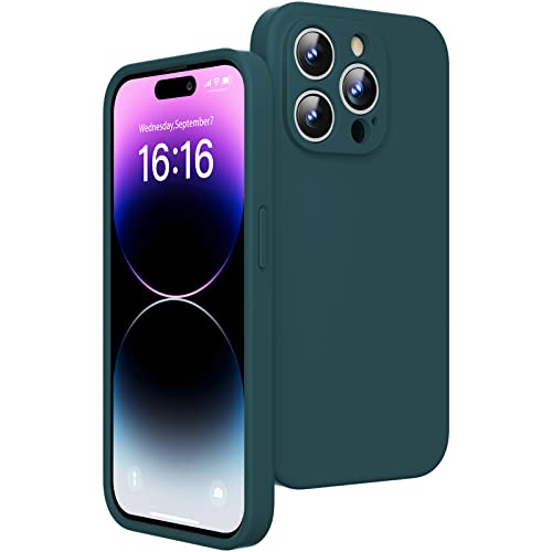JASBON Ultra Dünn für iPhone 14 Pro Hülle | Stoßfester Liquid Silikon Hülle | 360°-Schutz Kratzfestem Case | Handyhülle iPhone 14 Pro 6,1" 2022 Brown Green von JASBON
