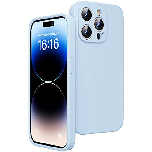 JASBON Ultra Dünn für iPhone 14 Pro Hülle | Stoßfester Liquid Silikon Hülle | 360°-Schutz Kratzfestem Case | Handyhülle iPhone 14 Pro 6,1" 2022 Grey Blue von JASBON