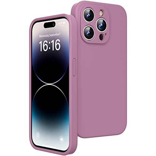 JASBON Ultra Dünn für iPhone 14 Pro Hülle | Stoßfester Liquid Silikon Hülle | 360°-Schutz Kratzfestem Case | Handyhülle iPhone 14 Pro 6,1" 2022 Pink Purple von JASBON