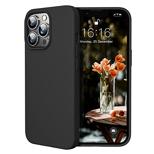 JASBON Ultra-Thin Hülle Kompatibel mit iPhone 13 Pro, Lightweight Liquid Silikon Hülle,Stoßfeste Full Protection Case, Resistant Slim Handyhülle für iPhone 13 Pro 6.1 inch(Black) von JASBON