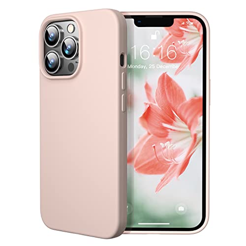 JASBON Ultra-Thin Hülle Kompatibel mit iPhone 13 Pro, Lightweight Liquid Silikon Hülle,Stoßfeste Full Protection Case, Resistant Slim Handyhülle für iPhone 13 Pro 6.1 inch(Pink Sand) von JASBON