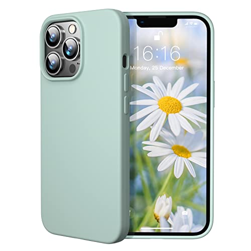 JASBON Ultra-Thin Hülle Kompatibel mit iPhone 13 Pro Max, Lightweight Liquid Silikon Hülle,Stoßfeste Full Protection Case, Resistant Slim Handyhülle für iPhone 13 Pro Max 6.7 inch Mint von JASBON