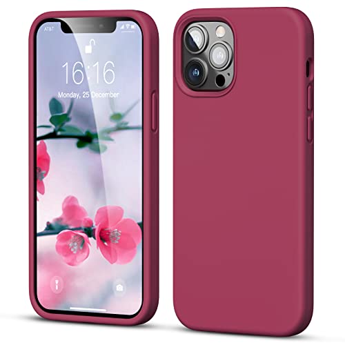 JASBON für iPhone 12 Hülle/iPhone 12 Pro Hülle | Liquid Silikon mit Mircrofiber Shockproof Hülle | Kameraschutz und Bildschirmschutz | Handyhülle iPhone 12/12 Pro Case 6,1" - Rose Red von JASBON