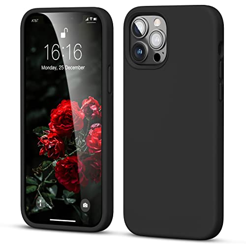 JASBON für iPhone 12 Hülle/iPhone 12 Pro Hülle | Liquid Silikon mit Mircrofiber Shockproof Hülle | Kameraschutz und Bildschirmschutz | Handyhülle iPhone 12/12 Pro Case 6,1" - Schwarz von JASBON