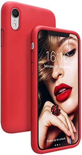 JASBON für iPhone XR Hülle, Stoßfest rutschfest 360 Grad Protection Flüssig Silikon Handyhülle für iPhone XR, Schutzhülle XR 6.1 Zoll - Rot von JASBON