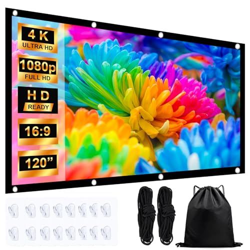 JASFLY Leinwand Beamer 120 Zoll 16:9 HD Hochauflösende Beamer Leinwand, 4K Faltbar Tragbare Projector Screen, 265 x 150 cm Projektor Leinwände mit 2 * 5m Seil und 16-Haken für Camping und Heimkino JASFLY Leinwand Beamer 120 Zoll 16:9 HD Hochauflösende Beamer Leinwand, 4K Faltbar Tragbare Projector Screen, 265 x 150 cm Projektor Leinwände mit 2 * 5m Seil und 16-Haken für Camping und Heimkino von JASFLY