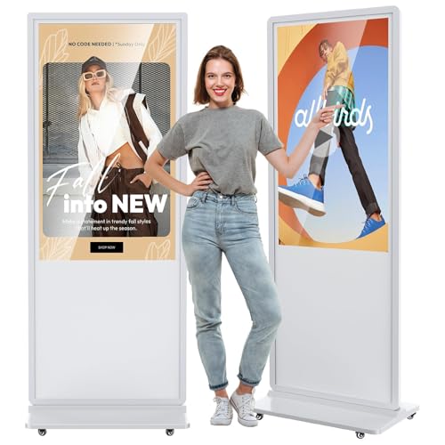 JASZDOT 55 Zoll Digitales Werbedisplay Kundenstopper, Touchscreen Weiß Digital Signage Player Android OS, Gehwegaufsteller Werbetafel, IPS HD Plakataufsteller, LCD Plakatständer in schwarz JASZDOT 55 Zoll Digitales Werbedisplay Kundenstopper, Touchscreen Weiß Digital Signage Player Android OS, Gehwegaufsteller Werbetafel, IPS HD Plakataufsteller, LCD Plakatständer in schwarz von JASZDOT