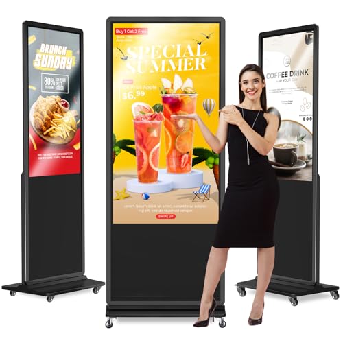 JASZDOT 65 Zoll Digitales Werbedisplay Kundenstopper, Touchscreen Digital Signage Player Android OS, Gehwegaufsteller Werbetafel, IPS HD Plakataufsteller, LCD Plakatständer in schwarz JASZDOT 65 Zoll Digitales Werbedisplay Kundenstopper, Touchscreen Digital Signage Player Android OS, Gehwegaufsteller Werbetafel, IPS HD Plakataufsteller, LCD Plakatständer in schwarz von JASZDOT