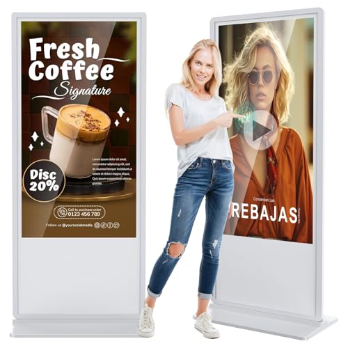 JASZDOT 65 Zoll Digitales Werbedisplay Kundenstopper, Touchscreen Weiß Digital Signage Player Android OS, Gehwegaufsteller Werbetafel, IPS HD Plakataufsteller, LCD Plakatständer in schwarz JASZDOT 65 Zoll Digitales Werbedisplay Kundenstopper, Touchscreen Weiß Digital Signage Player Android OS, Gehwegaufsteller Werbetafel, IPS HD Plakataufsteller, LCD Plakatständer in schwarz von JASZDOT