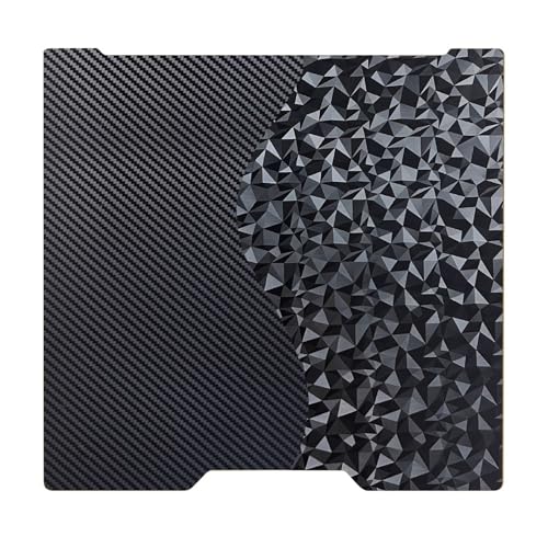 JAUEIVER 355 x 346.5 mm Druckplatte, doppelseitige Federstahl-Diamant-PEO + Kohlefaser-PET Druckbett-Druckplatte für 3D-Drucker Bambu Lab H2D von JAUEIVER