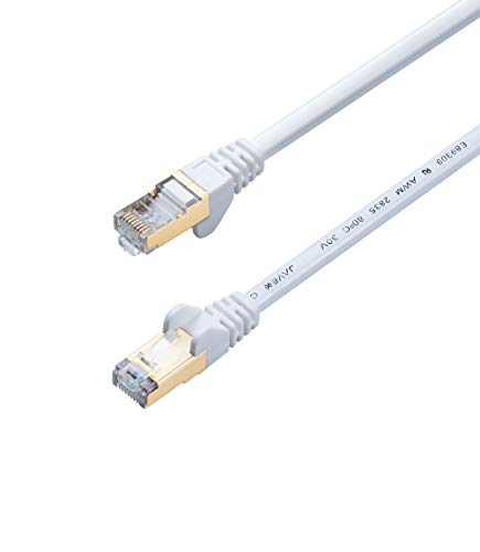 JAVEX CAT7 / CAT6A RJ45 [S/STP, 10 GB] Netzwerk-Ethernet-Patchkabel [OFC] - UL-gelistet, weiß, 7,6 m / 25 ft von JAVEX
