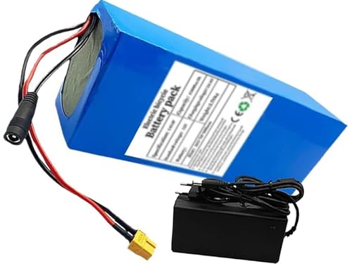52V 45Ah 14S4P EBike-Akku, Lithium-Ionen-Akkupack for Elektrofahrräder und Motorräder mit Ladegerät und BMS-Schutzplatine(XT60) von JAVPTAV