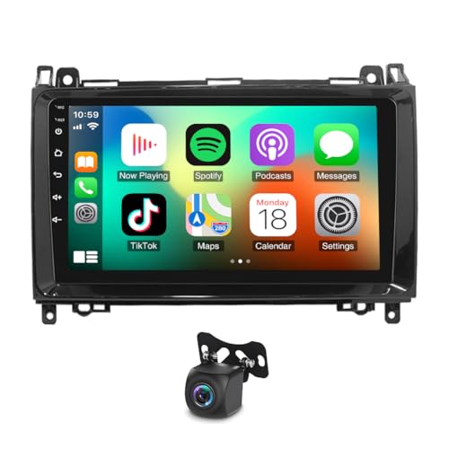 9" Wireless Carplay Display für 04-12 Mercedes Benz B200,Tragbarers Carplay Autoradio,IPS Touch Screen,Carplay Display mit Bluetooth,WiFi,Wireless Carplay & Android Car,2GB + 32GB Memory von JAWSEU