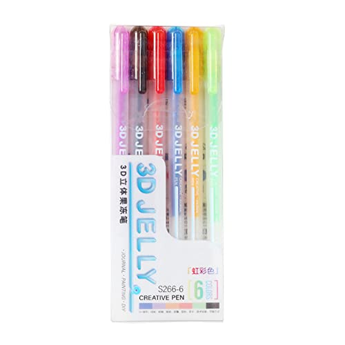 Gel-Tintenstifte 3D Jelly Pen 6/12 Farbe Set Tagebuch Notizbuch DIY Sticker Maker Schreibstift Zeichenwerkzeug Maker Schreibstift Gel-Tintenstifte 3D Jelly Pen 6/12 Farbe Set Tagebuch Notizbuch DIY Sticker Maker Schreibstift Zeichenwerkzeug Maker Schreibstift von JAWSEU