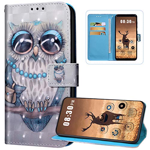 JAWSEU Schutzhülle Kompatibel mit Huawei P30 Lite Hülle Handyhülle Glitzer Bling Glänzend 3D Bunt Muster Leder Hülle Flip Case Handytasche Brieftasche Klapphülle Huawei P30 Lite,Eule von JAWSEU