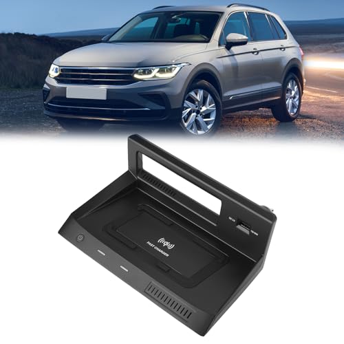 Kabelloses Ladegerät Auto kompatibel für VW Tiguan Typ AD1 2016–2021 Schnelles Laden Handyhalterung Auto Kabellose Handy-Ladestation Kfz-Ladegeräte Auto Ladegerät Qi Handy Wireless Ladegerät von JAWSEU