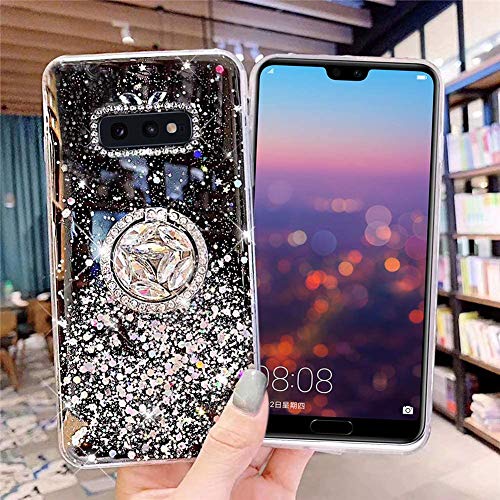 Kompatibel mit Samsung Galaxy S10e Hülle mit Diamant Ring Ständer,Handyhülle Galaxy S10e Glänzend Bling Glitzer Stern Transparent Silikon Hülle TPU Schutzhülle Case Tasche,Schwarz Kompatibel mit Samsung Galaxy S10e Hülle mit Diamant Ring Ständer,Handyhülle Galaxy S10e Glänzend Bling Glitzer Stern Transparent Silikon Hülle TPU Schutzhülle Case Tasche,Schwarz von JAWSEU