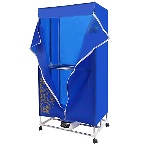 JAYEUW Elektrisch Wäschetrockner Klappbar Trockner 220V Mini-Trocknermaschine 1500W Tragbarer Warmlufttrockner mit Fernbedienung Elektrischer Kleiderschrank für Zuhause Wohnzimmer Blau JAYEUW Elektrisch Wäschetrockner Klappbar Trockner 220V Mini-Trocknermaschine 1500W Tragbarer Warmlufttrockner mit Fernbedienung Elektrischer Kleiderschrank für Zuhause Wohnzimmer Blau von JAYEUW