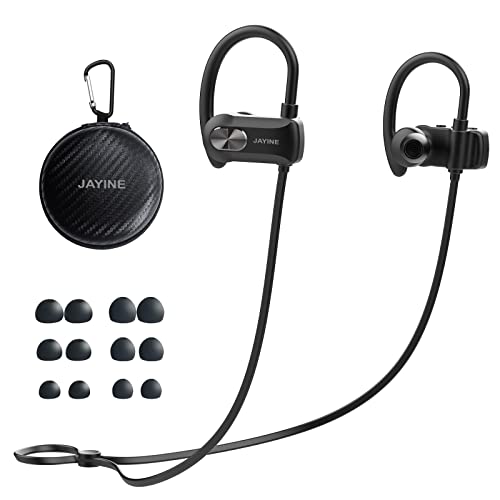 JAYINE Bluetooth Kopfhörer Sport, Kopfhörer Kabellos mit Mikrofon 24H Spielzeit Ohrhörer Bluetooth 5.3 Deep Bass Stereo In Ear Kopfhörer Bluetooth Sport mit Ohrhaken IP67 Wasserdicht für HD Anruf von JAYINE
