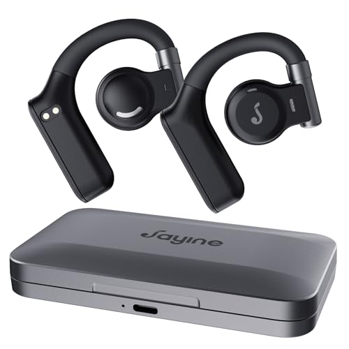 JAYINE Open Ear Kopfhörer Bluetooth, Kopfhörer Kabellos Bluetooth 5.3 mit HD Mikrofon, Flexible Touch-Steuerung und Breite Kompatibilität IP54, Bluetooth Kopfhörer mit Weicher Ohrhaken für Sport von JAYINE