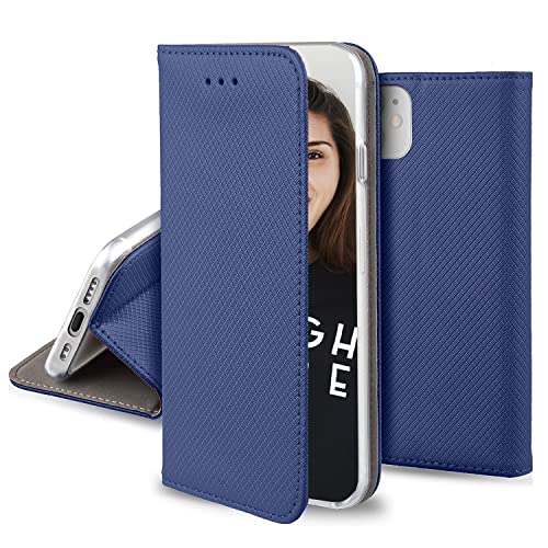Jaym - Blaue Folio-Schutzhülle kompatibel mit [Samsung Galaxy S24] – Magnetverschluss – Kino-Funktion – Inklusive Kartenfach von JAYM
