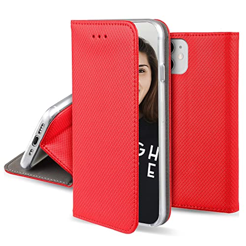 Jaym - Folio-Schutzhülle, Rot, kompatibel mit Samsung Galaxy S24 Plus] – Magnetverschluss – Kino-Funktion – inkl. Kartenfach von JAYM