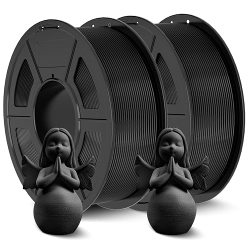 JAYO ABS Filament 1,75mm (Schwarz+Schwarz), 2kg (2 * 1kg/Spule), ANTI-WARPING/HOCHSCHLAGFESTES/HITZEBESTÄNDIGES, Maßgenauigkeit +/-0,03mm, 3D Drucker Filament von JAYO
