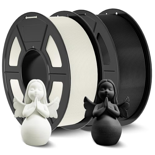 JAYO ABS Filament 1,75mm (Schwarz+Weiß), 2.kg (2 * 1kg/Spule), ANTI-WARPING/HOCHSCHLAGFESTES/HITZEBESTÄNDIGES, Maßgenauigkeit +/-0,03mm, 3D Drucker Filament von JAYO