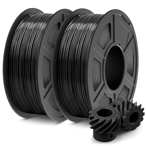 JAYO ABS Filament 1.75mm 2KG, Einfach ABS 3D Drucker Filament mit Niedriger Drucktemperatur, Kein Druckergehäuse Erforderlich, ABS Filament Maßgenauigkeit +/- 0.02mm, 1KG Spule, 2 Pack,Schwarz+Schwarz von JAYO