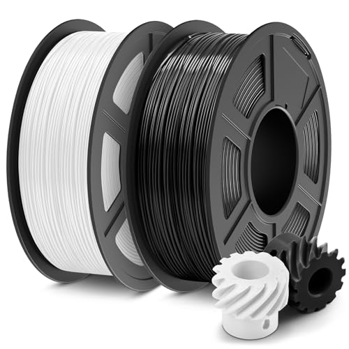 JAYO ABS Filament 1.75mm 2KG, Einfach ABS 3D Drucker Filament mit Niedriger Drucktemperatur, Kein Druckergehäuse Erforderlich, ABS Filament Maßgenauigkeit +/- 0.02mm, 1KG Spule, 2 Pack, Schwarz+Weiß von JAYO