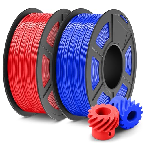 JAYO ABS Filament 1.75mm 2KG, Einfach ABS 3D Drucker Filament mit Niedriger Drucktemperatur, Kein Druckergehäuse Erforderlich, ABS Filament Maßgenauigkeit +/- 0.02mm, 1KG Spule, 2 Pack, Blau+Rot von JAYO