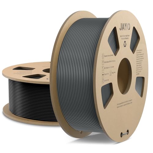 JAYO Hohe Geschwindigkeit PLA Filament 1.75mm, PLA 3D Drucker Filament für Schnelles Drucken bis 600mm/s, Hohe Fließfähige PLA Maßgenauigkeit +/- 0.02mm, 1.1KG Spule, Total 2.2KG, Schwarz+Grau von JAYO