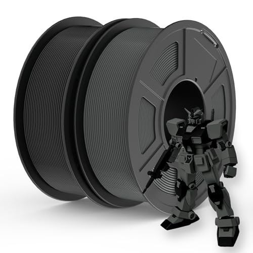 JAYO High Speed PLA Filament 1.75mm Schwarz+Grau 2.2KG, Rapid PLA 3D Drucker Filament 1.75mm, für schnelles Drucken bis zu 600mm/s, Maßgenauigkeit +/- 0.02mm, 2 Spool(4.85lbs) von JAYO