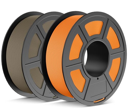 JAYO Matte PLA Filament 1.75mm, 3D Drucker Filament PLA Matte 1.1KG, Neatly Wound Filament, Maßgenauigkeit +/- 0.03 mm, 1.1 KG Spule(2.42 LBS), 2 Pack, PLA Matte 2.2KG Insgesamt, Orange+Lehmfarbe von JAYO