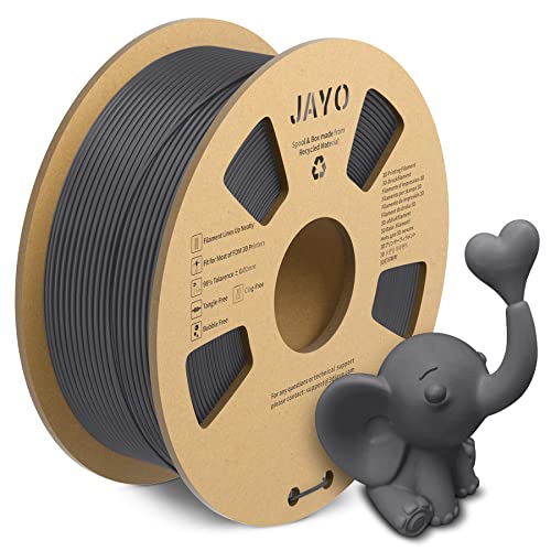 JAYO Matte PLA Filament 1.75mm, 3D Drucker Filament PLA Matte 1.1KG, Neatly Wound Filament, Maßgenauigkeit +/- 0.03 mm, 1.1 KG Spule(2.42 LBS), 363 Meters, PLA Matte Grau von JAYO