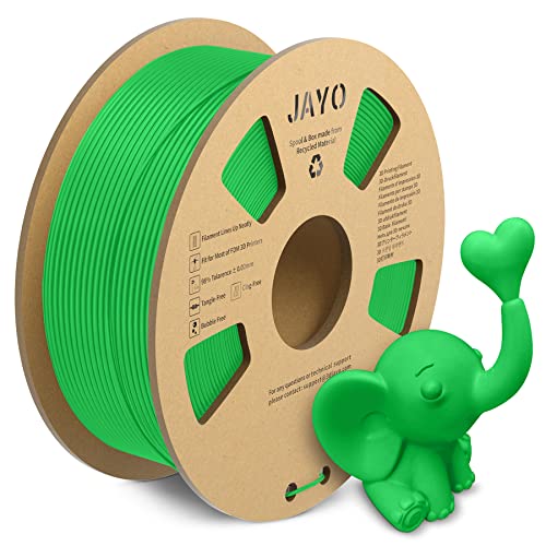 JAYO Matte PLA Filament 1.75mm, 3D Drucker Filament PLA Matte 1.1KG, Neatly Wound Filament, Maßgenauigkeit +/- 0.03 mm, 1.1 KG Spule(2.42 LBS), 363 Meters, PLA Matte Grün von JAYO