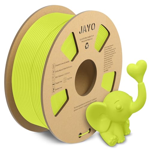 JAYO Matte PLA Filament 1.75mm, 3D Drucker Filament PLA Matte 1.1KG, Neatly Wound Filament, Maßgenauigkeit +/- 0.03 mm, 1.1 KG Spule(2.42 LBS), 363 Meters, PLA Matte Hellgelb von JAYO