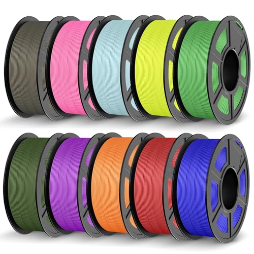 JAYO Matte PLA Filament 1.75mm, 3D Drucker PLA Filament, Maßgenauigkeit +/- 0,02mm, 1.1kg*10 Mehrfarbiger Anzug, PLA Matte JAYO Matte PLA Filament 1.75mm, 3D Drucker PLA Filament, Maßgenauigkeit +/- 0,02mm, 1.1kg*10 Mehrfarbiger Anzug, PLA Matte von JAYO