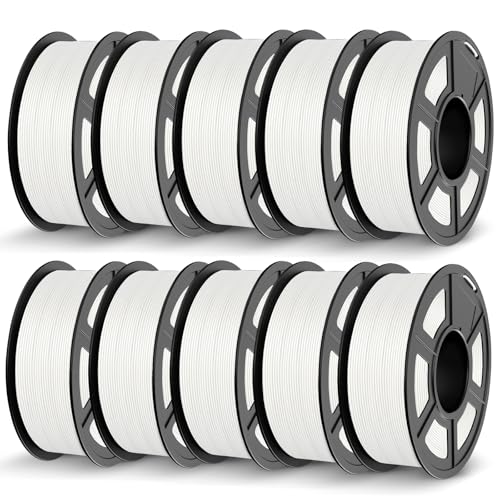 JAYO Matte PLA Filament 1.75mm, 3D Drucker PLA Filament, Maßgenauigkeit +/- 0,02mm, 1.1kg*10 Spulen, PLA Matte Weiße von JAYO