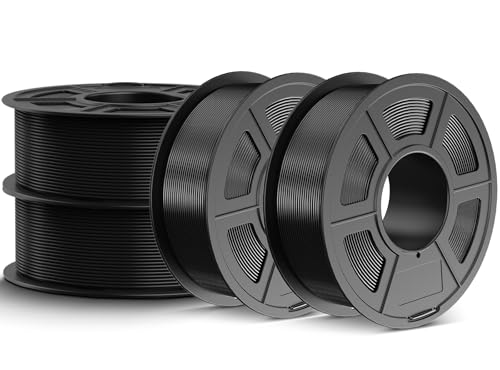 JAYO PETG Filament 1.75mm Schwarz 4.4KG, PETG Starke Zähigkeit 3D Drucker Filament, 1.1 kg pro Spule, 4 Spulen, Mehrfarbig für die meisten FDM 3D Drucker von JAYO