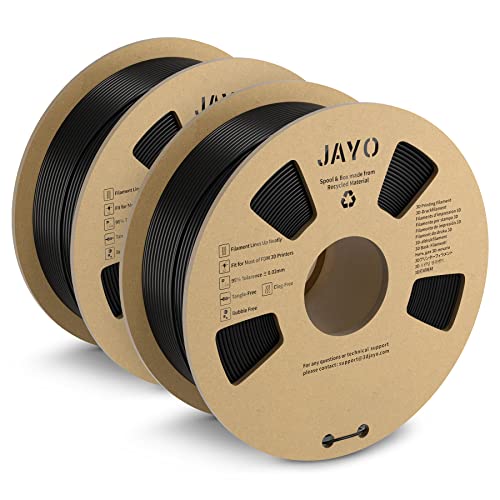 JAYO PLA+ Filament 1.75mm, 3D Drucker Filament PLA Plus 2.2kg, Neatly Wound Filament, Maßgenauigkeit +/- 0.02, 2 Spulen PLA+ Schwarz von JAYO