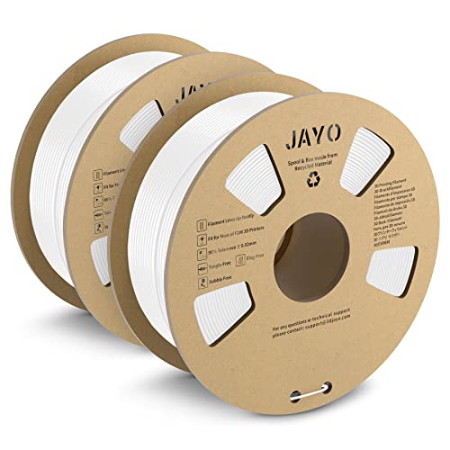 JAYO PLA+ Filament 1.75mm, 3D Drucker Filament PLA Plus 2.2kg, Neatly Wound Filament, Maßgenauigkeit +/- 0.02, 2 Spulen PLA+ Weiß von JAYO