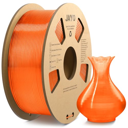 JAYO PLA+ Filament 1.75mm, PLA Plus 3D Drucker Filament 1.1kg Spulen, Maßgenauigkeit +/- 0,02, PLA+ Transparent Orange von JAYO